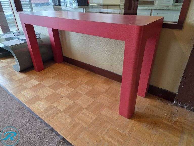 Parsons Table Red 60" x 18" x 30" Tall - Roller Auctions