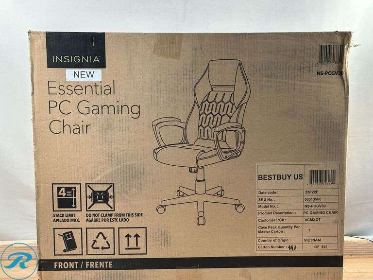 Insignia Essential PC Gaming Chair Black New Roller Auctions TGg5Bd C 