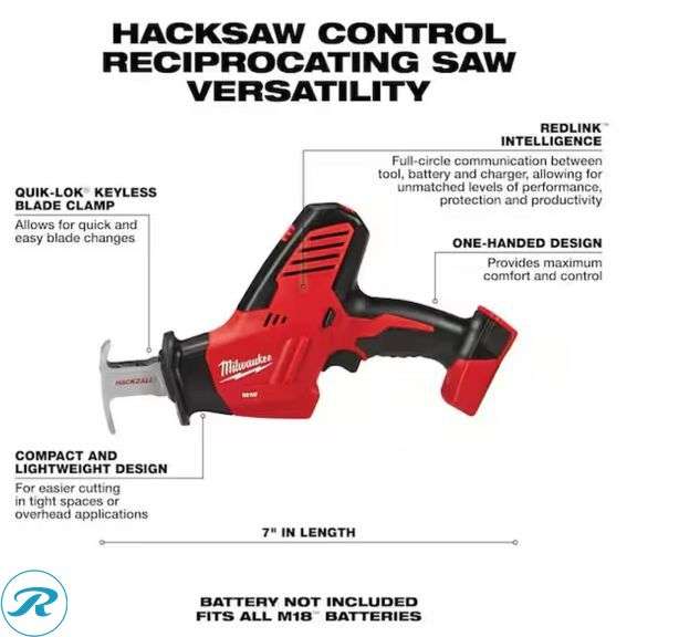Milwaukee M18 18V Lithium-Ion Cordless HACKZALL Reciprocating Saw (Tool-Only) - New/Not in Retail Packaging - Roller Auctions