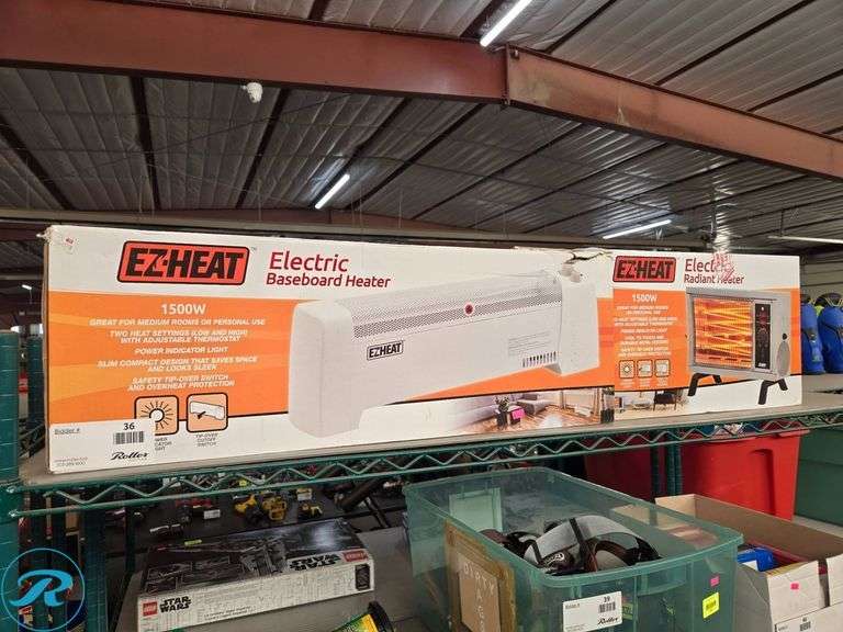 EZ-HEAT 1500W Electric Baseboard Heater and Radiant Heater