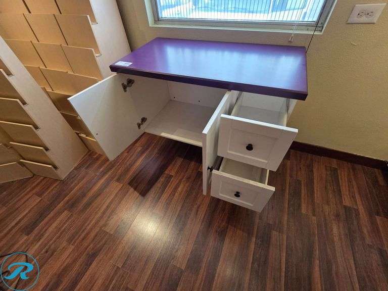 2-Piece Floating Vanity Cabinet Set, PCS White Shaker with Laminate Countertop - Roller Auctions