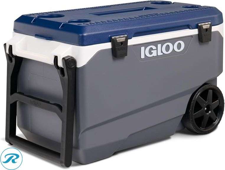 New Igloo MaxCold Latitude 90 Qt Roller Cooler with Insulated Lid