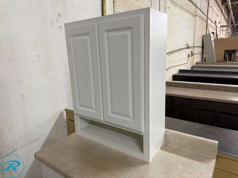 3-Piece Vanity Cabinet Set, Timberlake New Haven Linen, soft-close doors and drawers - Roller Auctions