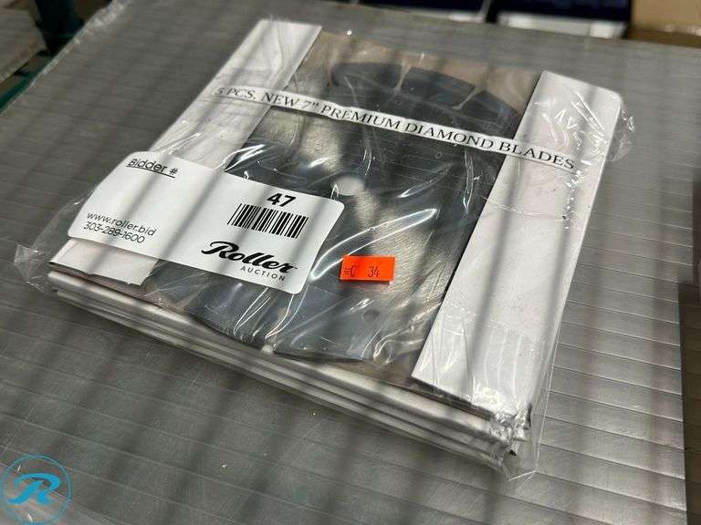 New 5-Pack Premium Diamond Blades, 7" - Roller Auctions