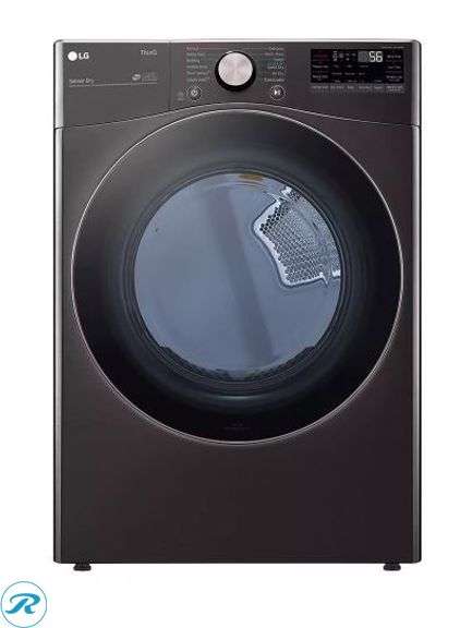 LG 7.4 cu. ft. Ultra Large Capacity Smart Wi-Fi Enabled Front Load ELECTRIC Dryer with TurboSteam and Built-In Intelligence - New/Dented/Damaged on Side and Top - Roller Auctions