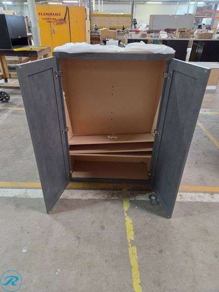 Single Wall Cabinet, JSI Amesbury Mist, 30” x 42”, Soft-close doors - Roller Auctions