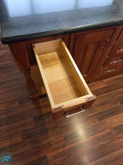 Custom Cherry Island with Granite Countertop, 78” x 43 ½” x 33 Tall - Roller Auctions