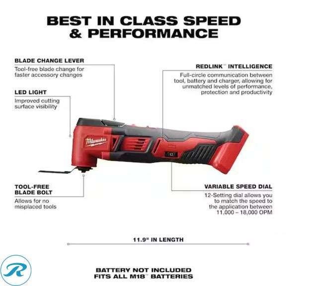 Milwaukee M18 18V Lithium-Ion Cordless Oscillating Multi-Tool (Tool-Only) - New/Not in Retail Packaging - Roller Auctions