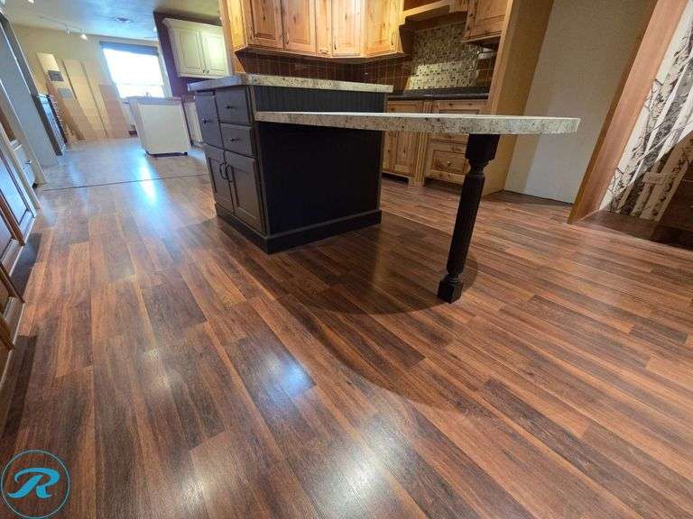 1-Piece Island Cabinet 36” x 36”, with 39” x 39” Laminate Countertop, and 35 ½” x 48” Lower Laminate Countertop on Fluted Leg