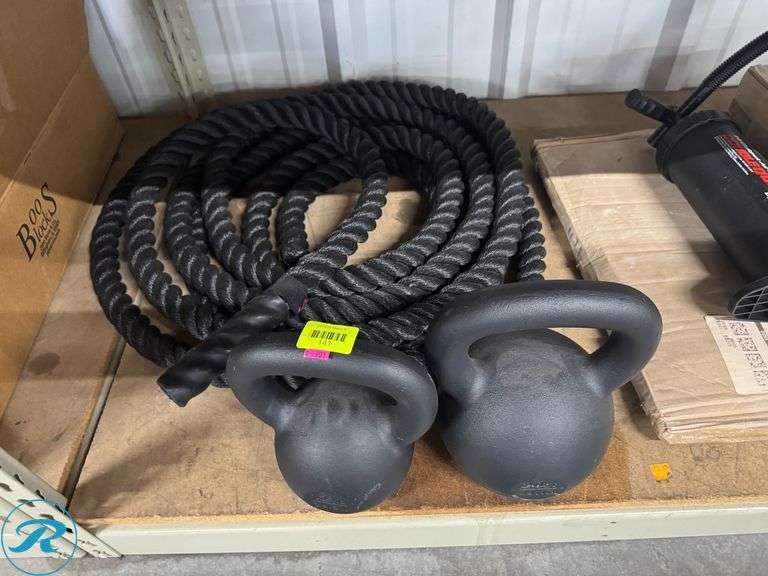 Kettle Rope Kettle Bell Weights and Workout Battle Rope - Roller Auctions