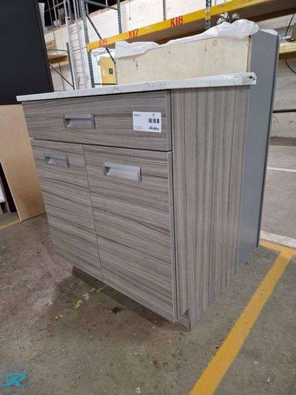 Single Vanity Cabinet 30” x 21” x 34 ½” Tall with Quartz Counter and Undermount Sink