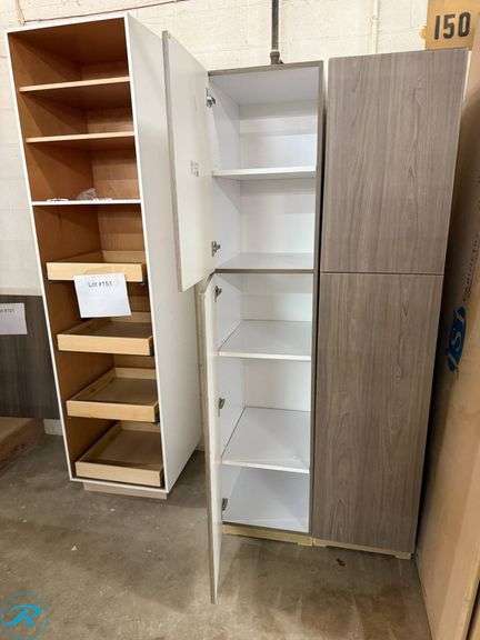 2-Piece Utility/Pantry Cabinet Set, PCS Lenox Satomi, 18” x 84” x 24” - Roller Auctions