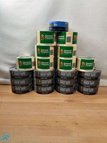 (12) ACE Professional Grade Duck Tape - New (8) Duck Tan Regular Strength Masking Tape - New (1) Scotch Blue Blue Medium Strength Original Painter's Tape