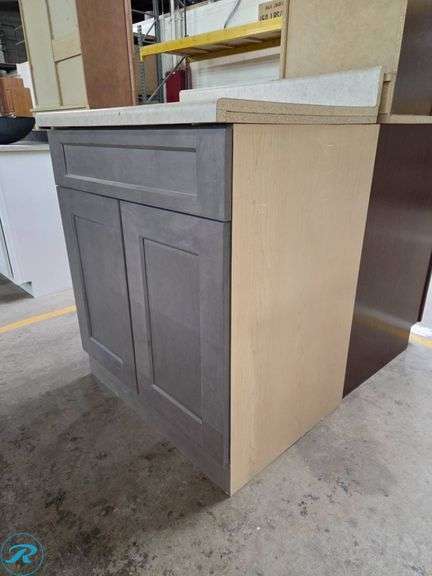 Single Base Cabinet, Oakcraft, 30” x 21” x 34 ½” Tall, Soft-close doors and drawer, Roll out Tray