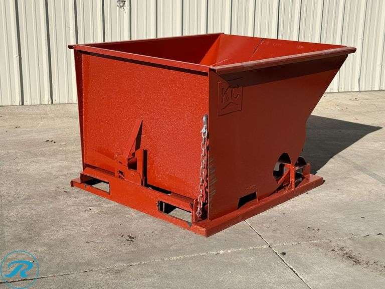 New Kit Containers Self-Dumping Hopper With Forklift Pockets, 1.5 Cu. Yd. - Roller Auctions