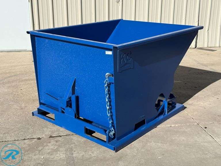 New Kit Containers Self-Dumping Hopper With Forklift Pockets, 1.5 Cu. Yd. - Roller Auctions