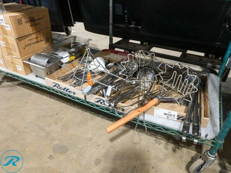 (3) Trays of Ladles, Spoons and Fry Baskets - Roller Auctions