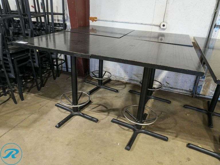 (4) Bar Height Tables, 36" x 36" Roller Auctions