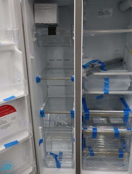 Frigidaire Side-by-Side Refrigerator, Standard-Depth, Gallery 26 Cu. Ft. 36 in., GRSN2620AF, Stainless Steel - New /Small Dent on Front/Dent on Back Top Left Corner/Dent on Left Side - Roller Auctions