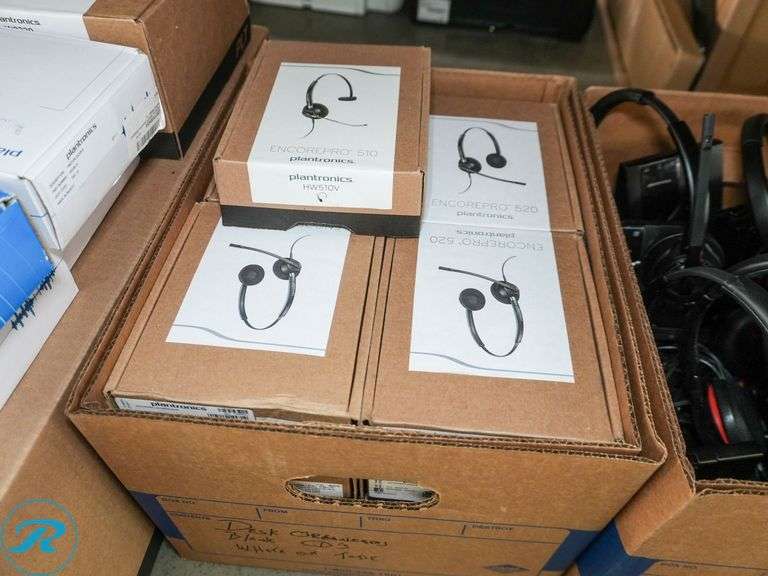 (3) Boxes of Plantronics Headsets - Roller Auctions