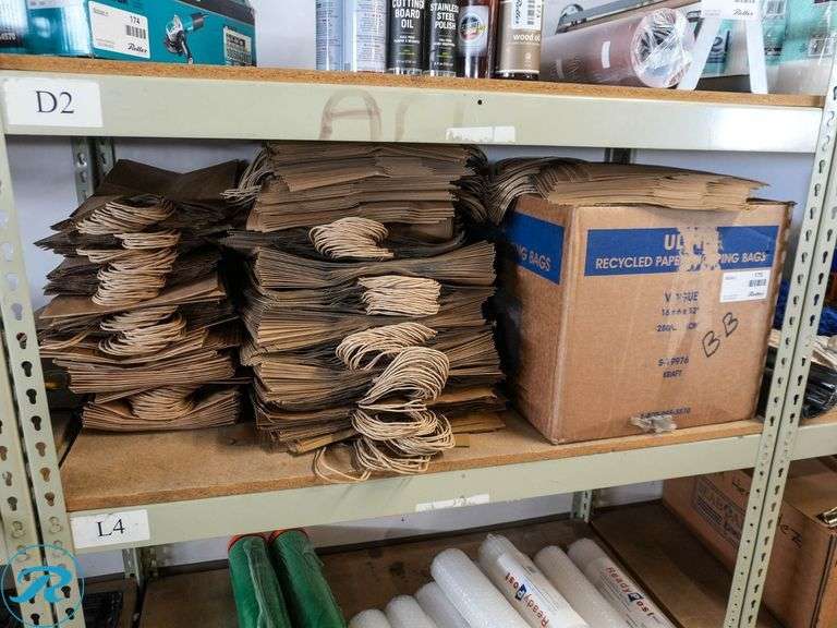 Shelf of Paper Bags - Roller Auctions