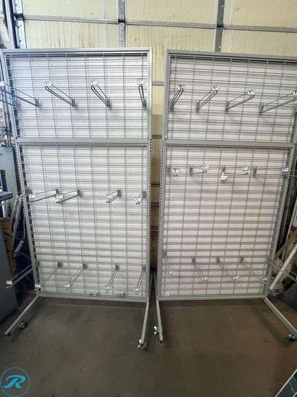 Organizational Racks (2) Organizational Racks with 15 Hooks per Rack (Dims 8ft H x 48.5