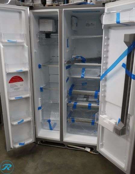 Frigidaire Side-by-Side Refrigerator, Standard-Depth, Gallery 26 Cu. Ft. 36 in., GRSN2620AF, Stainless Steel - New /Small Dent on Front/Dent on Back Top Left Corner/Dent on Left Side - Roller Auctions