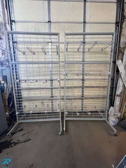 Organizational Racks (2) Organizational Racks with 15 Hooks per Rack (Dims 8ft H x 48.5