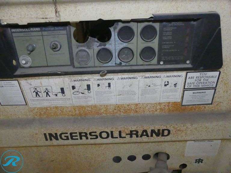 1993 Ingersoll Rand P185C Trailer Mounted Compressor, S/N: 222345UAD328 ...