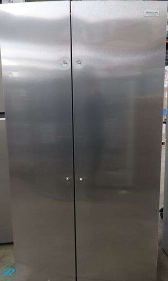 Frigidaire Side-by-Side Refrigerator, Standard-Depth, Gallery 26 Cu. Ft. 36 in., GRSN2620AF, Stainless Steel - New /Small Dent on Front/Dent on Back Top Left Corner/Dent on Left Side - Roller Auctions