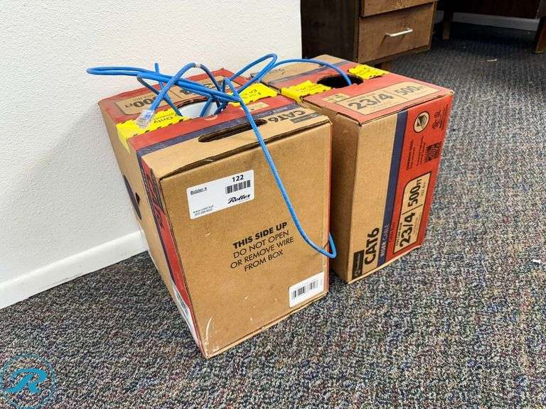 Catepillar Riser Box (2) Boxes of Cat 6 Riser Cable - Roller Auctions