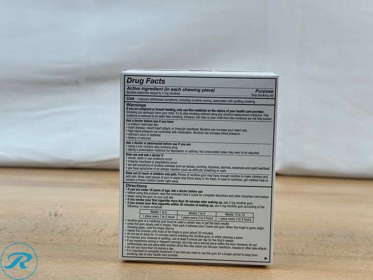 Nicorette 4Mg Original Gum 200 Ct.-New - Roller Auctions