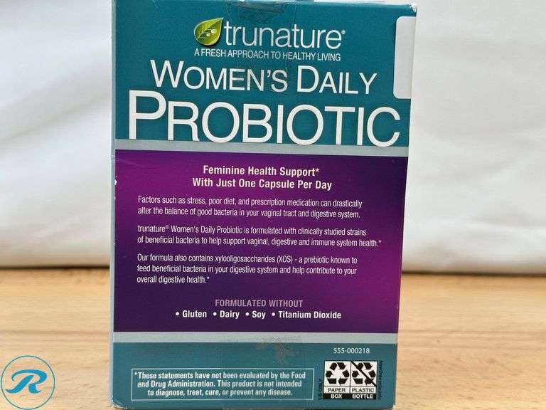 (3)Trunature Advanced Digestive Probiotic-New; (2)Trunature Women's Daily Probiotic-New - Roller Auctions