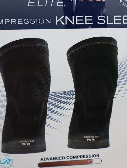 (5) Copper Fit Compression Knee Sleeves, 2-Pack, Small/Medium - New - Roller Auctions