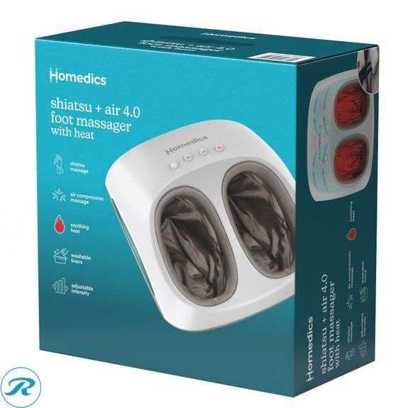 (2)Homedics Shiatsu + Air 4.0 Foot Massager with Heat - Like New - Roller Auctions