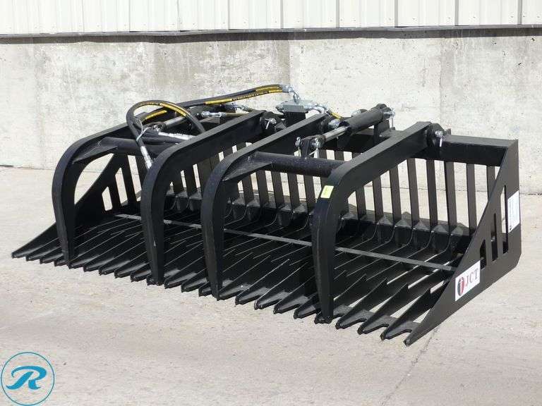 New JCT Hydraulic Rock Bucket Grapple Attachment To Fit Skid Steer Loader, 84" - Roller Auctions