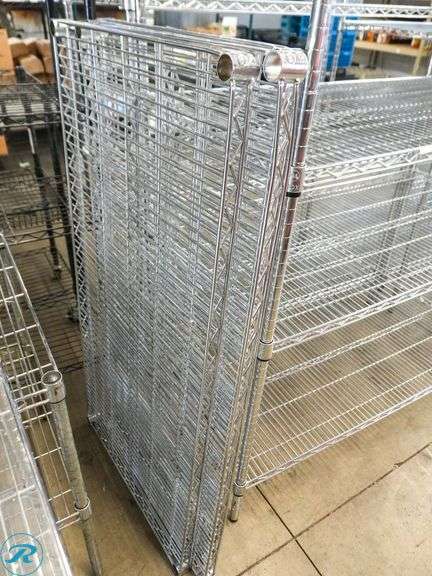 4 and 5-Tier Wire Racks, 4' x 2' and (3) Extra Shelves - Roller Auctions