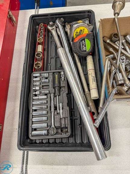 (2) Trays of Sockets and Measuring Tape - Roller Auctions
