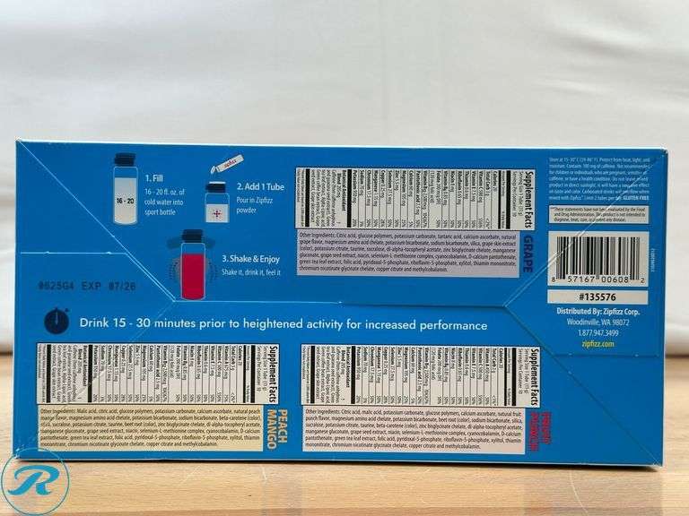 (11)Oats Overnight High Protein Oatmeal Shake- New; (30)Zipfizz Energy Drink Mix, Electrolyte Hydration Powder- New; Vital Protein Collagen Peptides,Chocolate- New - Roller Auctions