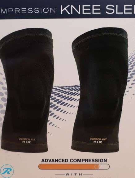 (5) Copper Fit Compression Knee Sleeves, 2-Pack, Small/Medium - New - Roller Auctions