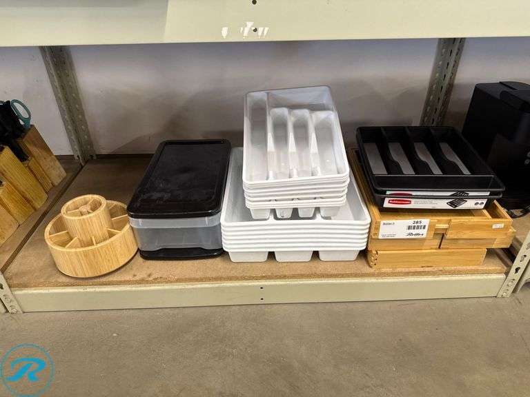 Assorted Utensil Trays and Containers in Varied Materials - Roller Auctions