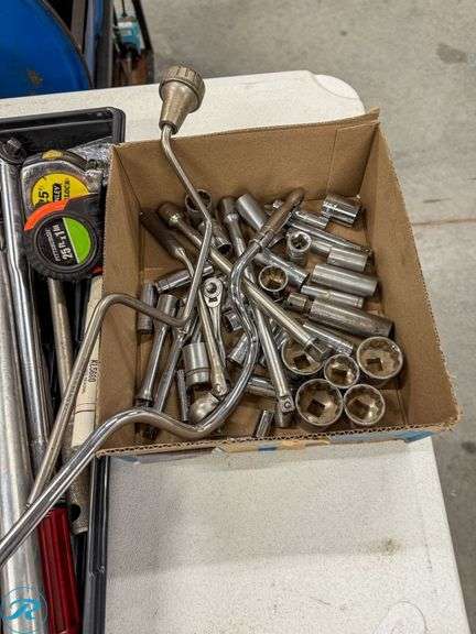 (2) Trays of Sockets and Measuring Tape - Roller Auctions