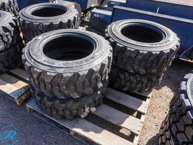 Set of (4) New Forerunner 10-16.5 SKS1 Skid Steer Tires - Roller Auctions