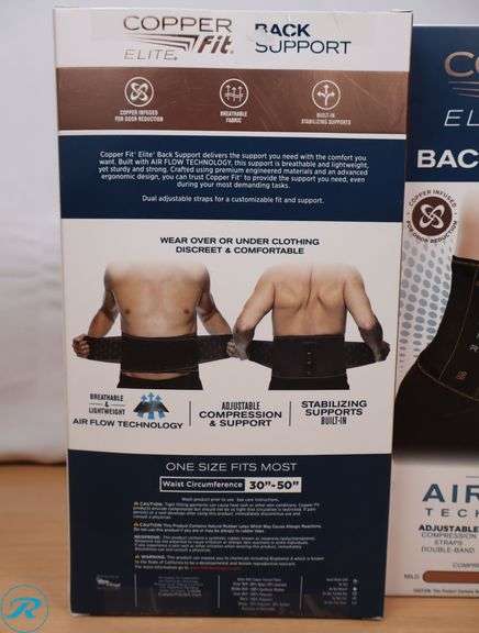 (3) Copper Fit Back Support and Compression - New - Roller Auctions