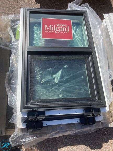(3) New- Windows (2) Milgard Black Exterior with Screen 23.5
