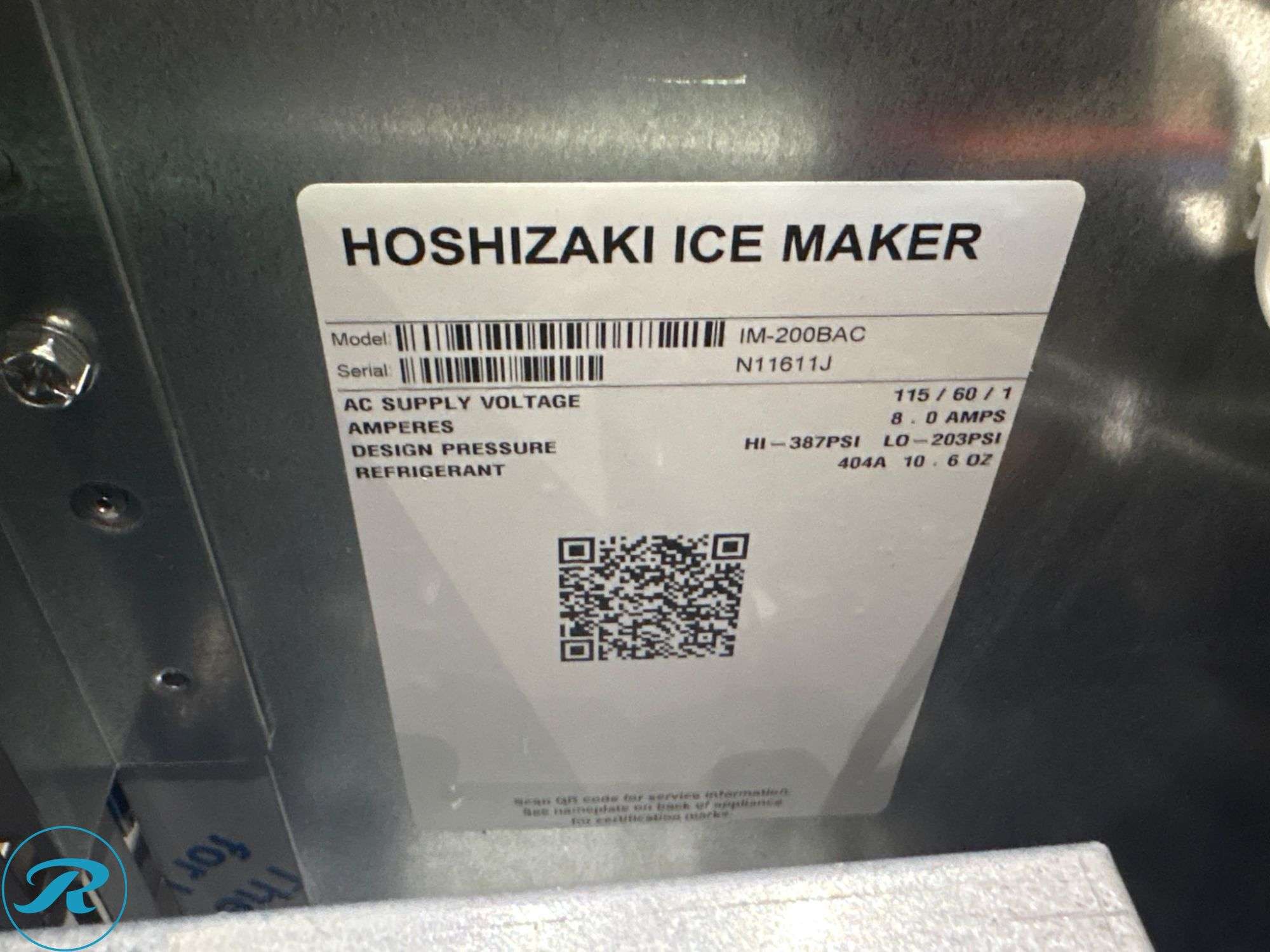 Hoshizaki IM-200BAC Air Cooled Square Cube Ice Maker With