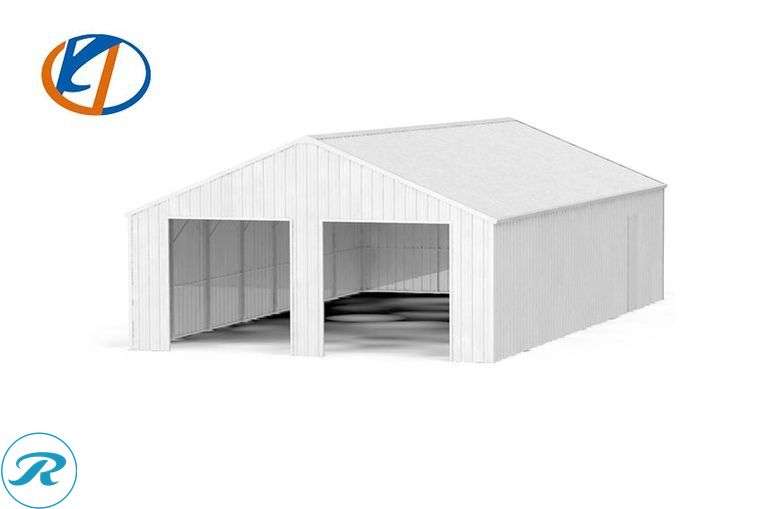 New KJ K4525 Double Garage Steel Barn Shed, 45' x 25' x 14' High