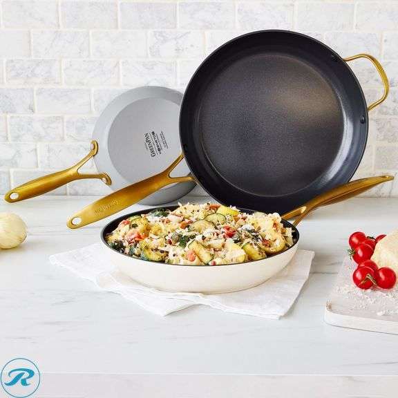 GreenPan Jewel Pro Ceramic Non-Stick 3-piece Fry Pan Set - New - Roller Auctions