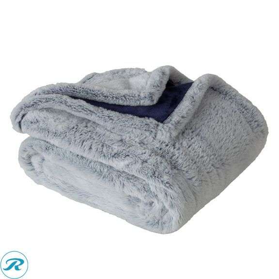 (2) Berkshire Life Heated Throw - Like New -(1) Blue; (1) Gray - Roller Auctions