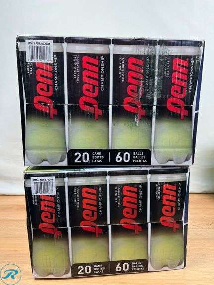 (2) Penn Championship Tennis Balls, 20-pack, 60 Balls - New - Roller Auctions